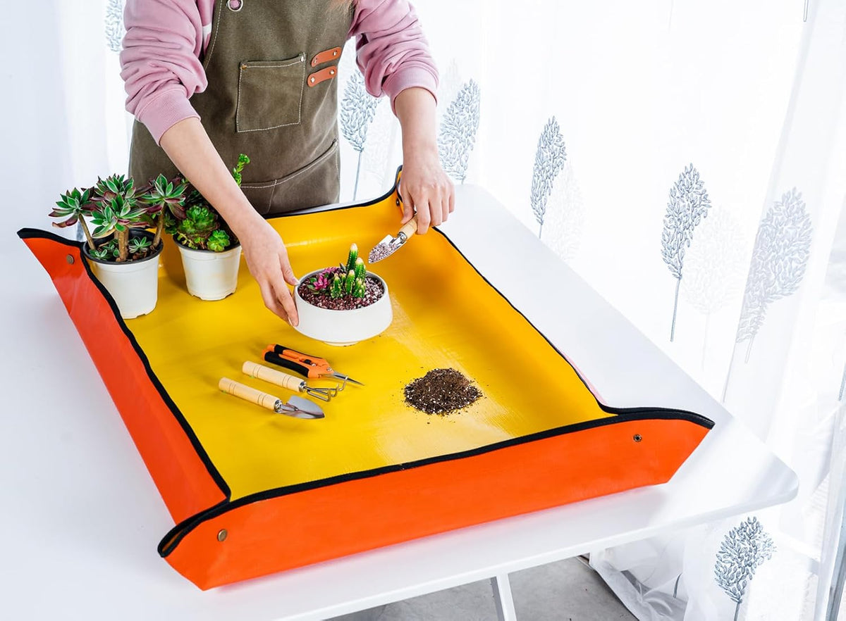 Plant Repotting Mat, 5Pcs Succulent Tools Mini Garden Small Gardening Tools Indoor, Pruning Shear Gardening Scissor, Hand kit for Bonsai, Cactus, Fairy, Houseplant Transplanting, Seedling - view 4