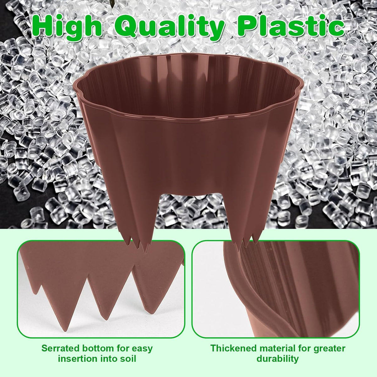 3 Pack of 12 Inch Planting Grow Rings, Planting Protective Round Garden Edging, Keeping Plants Separated, Weed Control and Directing Water to the Roots (12 Inch - 3 Pack - Brown) - view 3