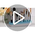 Silicone Makeup Brush Holder, Desktop Cosmetic Storage Box Organizer for Brush, Eyeliners, Cosmetic Tools, Pen, Pencil, Art Supplies, Painting Brush, and more - Blue - view 7