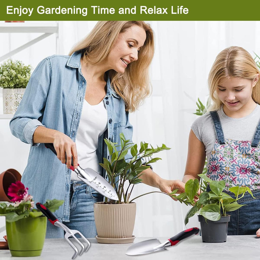 Garden Tool Set, 3 Piece Heavy Duty Garden Trowels Cast-Aluminum Garden Hand Shovels with Non-Slip Rubber Grip, Idea for Transplanting, Weeding, Digging and Planting - view 6