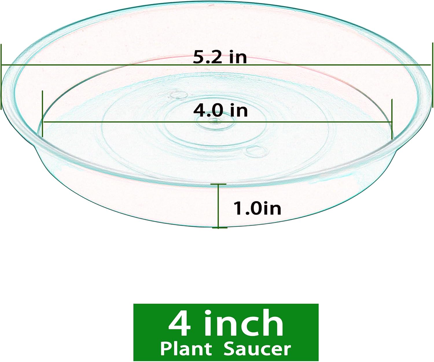 6 pack plastic plant saucer planter water drip tray, 4 5 6 7 8 9 10 11 12 inch, heavy sturdy tray for indoors outdoor plants, flower pot saucers for pots base (4", blue) - view 2