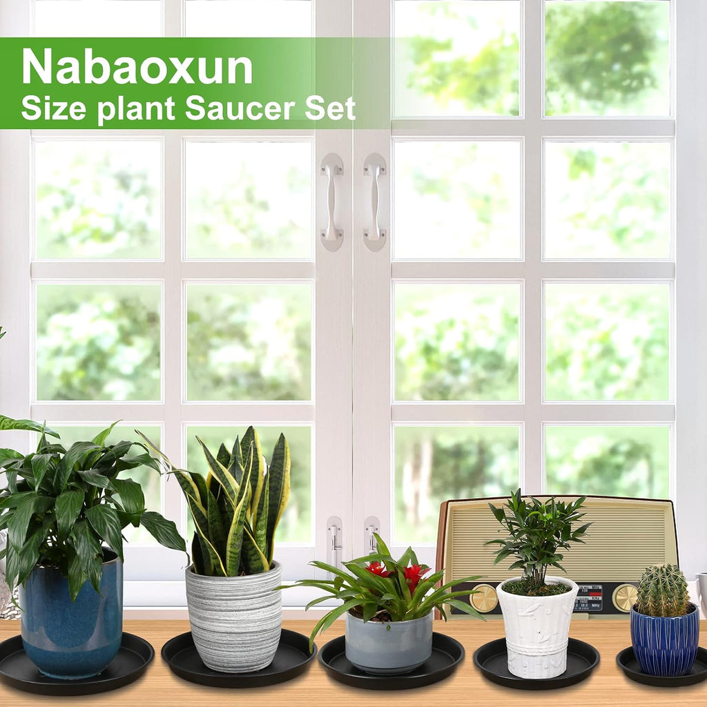 6Pack 8,10,12Inch Plastic Drip Trays Plant Saucers for Indoors Outdoor Plant, Thick Heavy Durable Sturdy Flower Pot Trays for Pots Planter, Black… - view 6