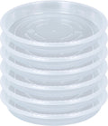 Plant saucer 6 pack of 4 6 8 10 12 14 16 inch, clear plastic flower plant pot saucer, heavy duty plant drip trays saucers for indoor, plant water tray for planters (6", clear)