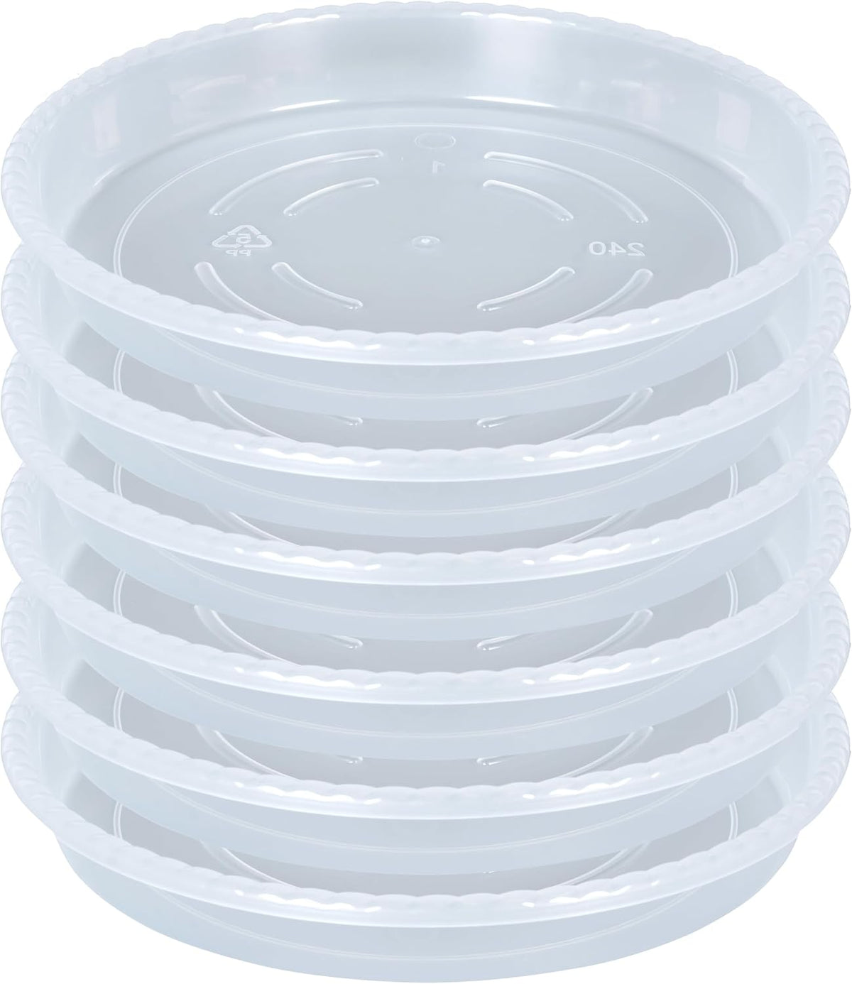 Plant saucer 6 pack of 4 6 8 10 12 14 16 inch, clear plastic flower plant pot saucer, heavy duty plant drip trays saucers for indoor, plant water tray for planters (6", clear)