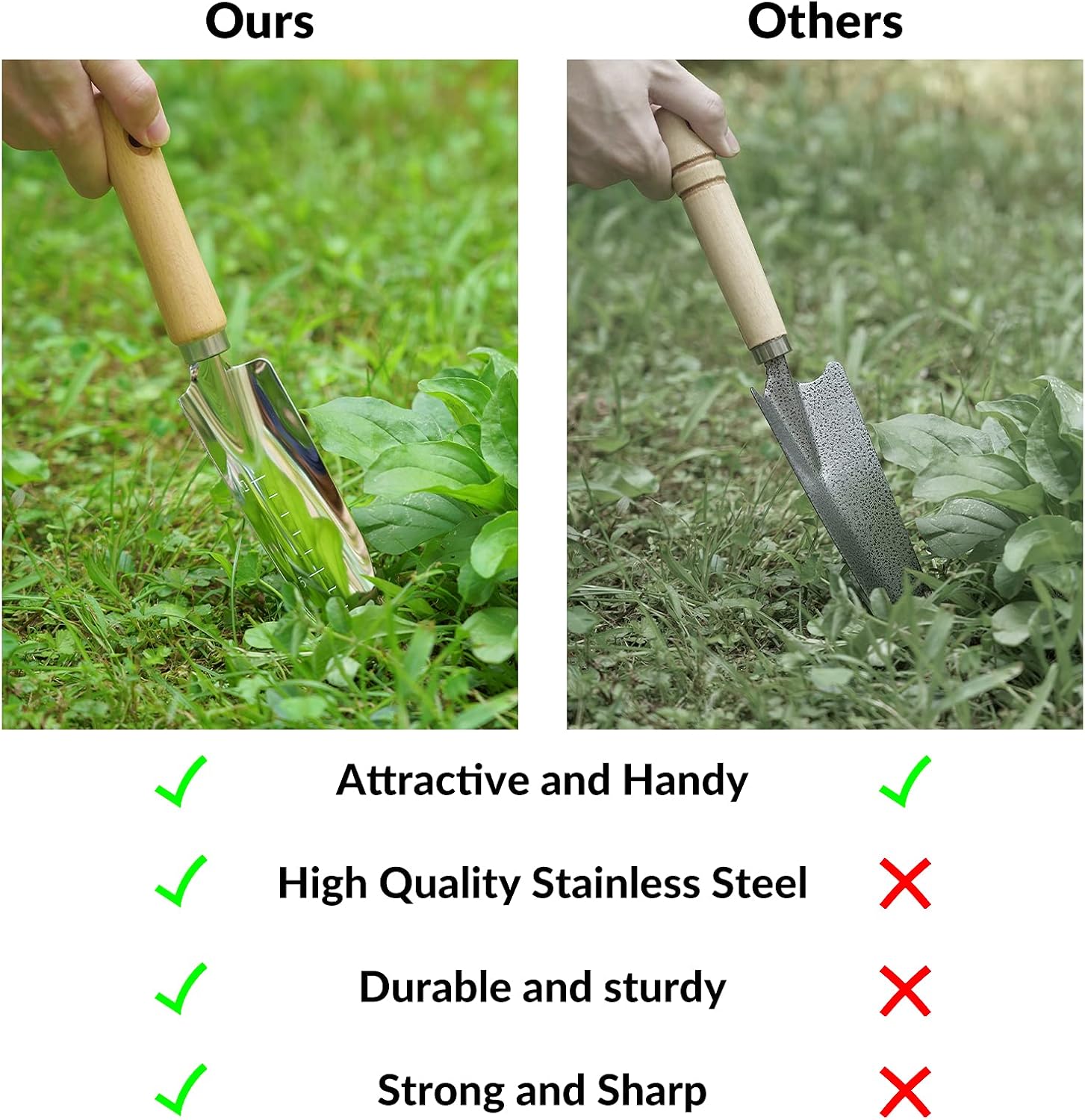 8 Piece Garden Tools Set with Basket, Gardening Gifts for Women Men | Heavy Duty Stainless Steel Pruning Shears, Trowels, Weeder, Rake, Garden Hand Tools And Gloves With Wood Handles - view 3