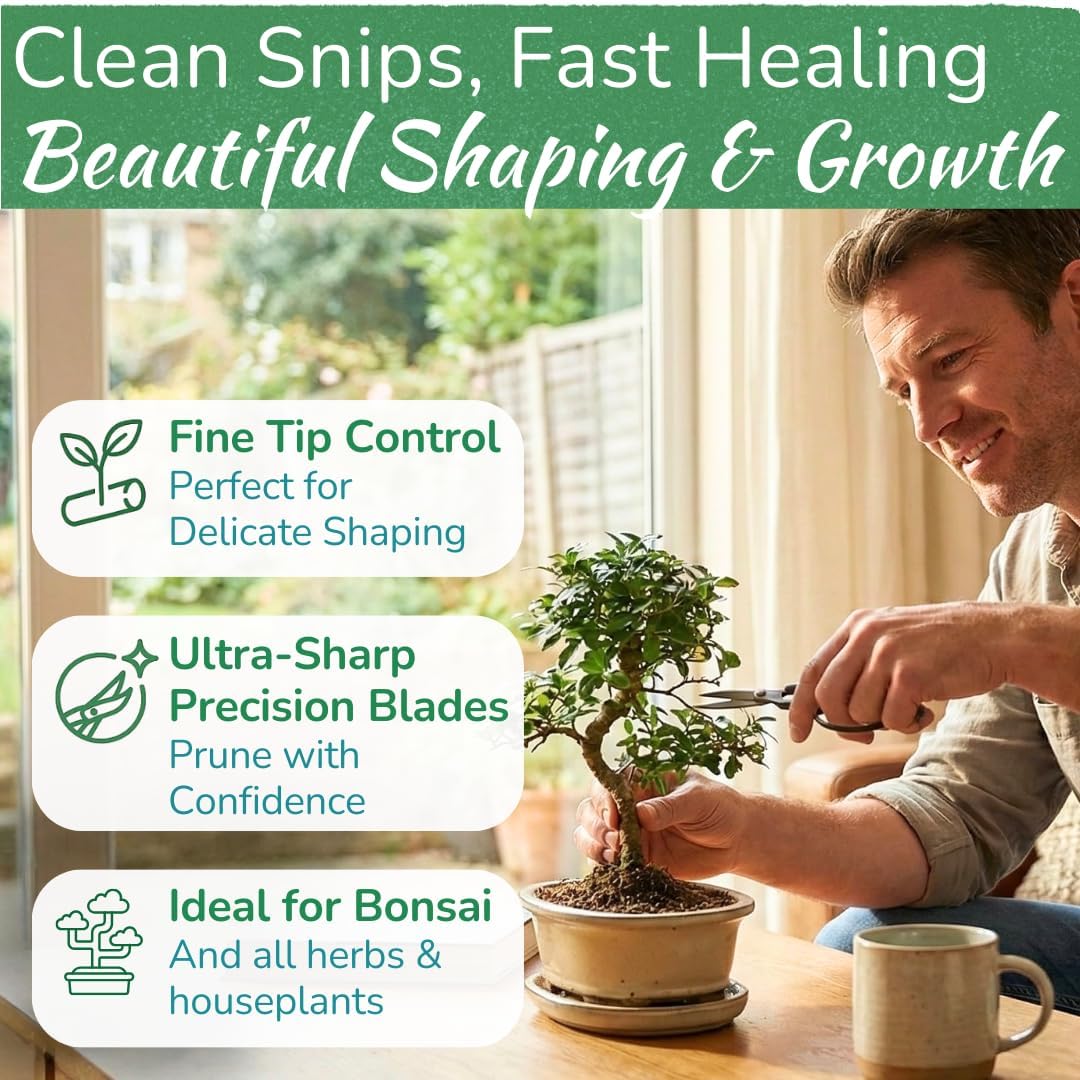 Houseplant pruning shears, stainless steel scissors for trimming & notching - view 4