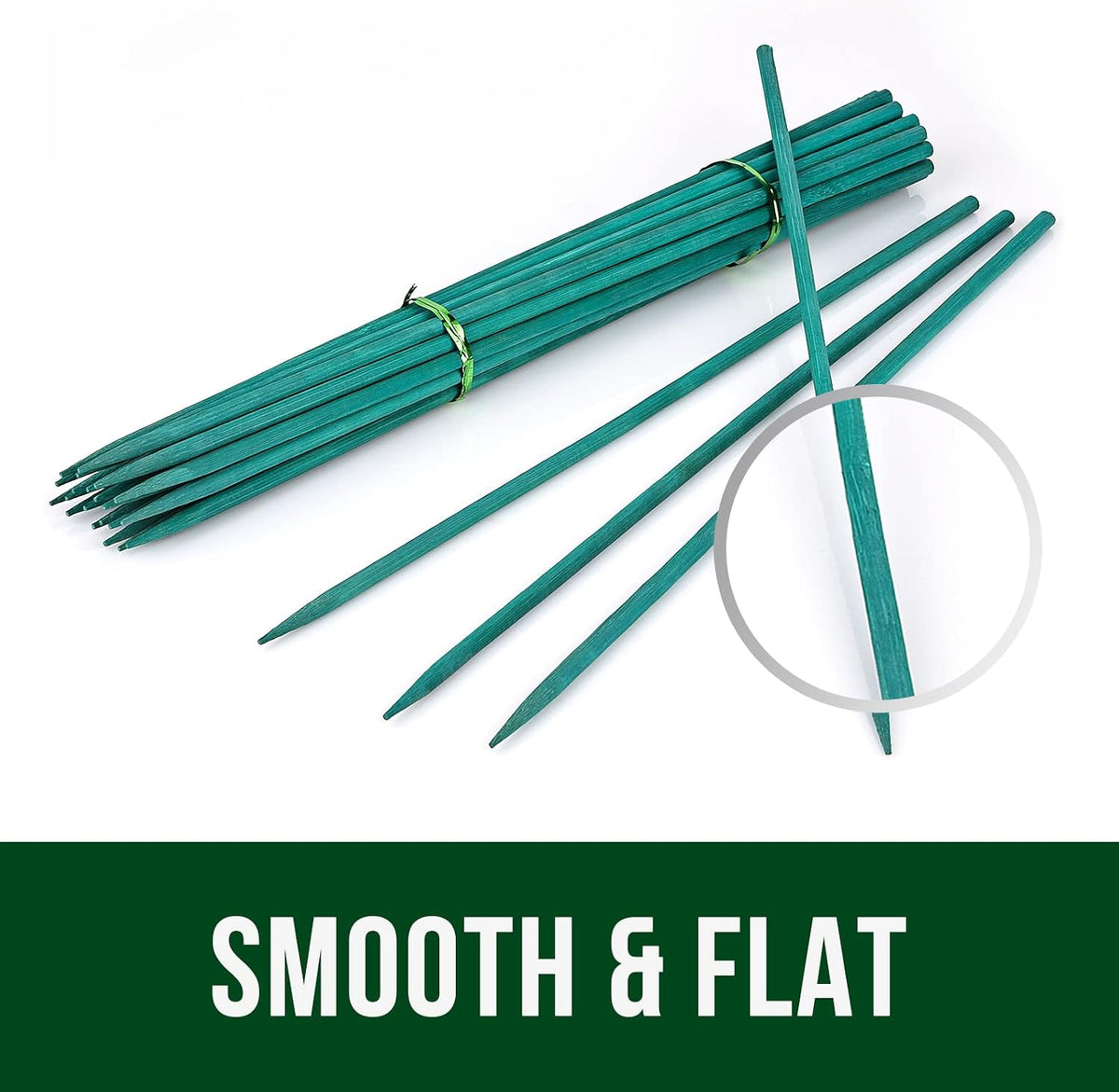 Green Bamboo Sticks Garden Wood Plant Stakes,Floral Plant Support Wooden,Wooden Sign Posting Garden Sticks,15 Inches 25 Pack - view 4