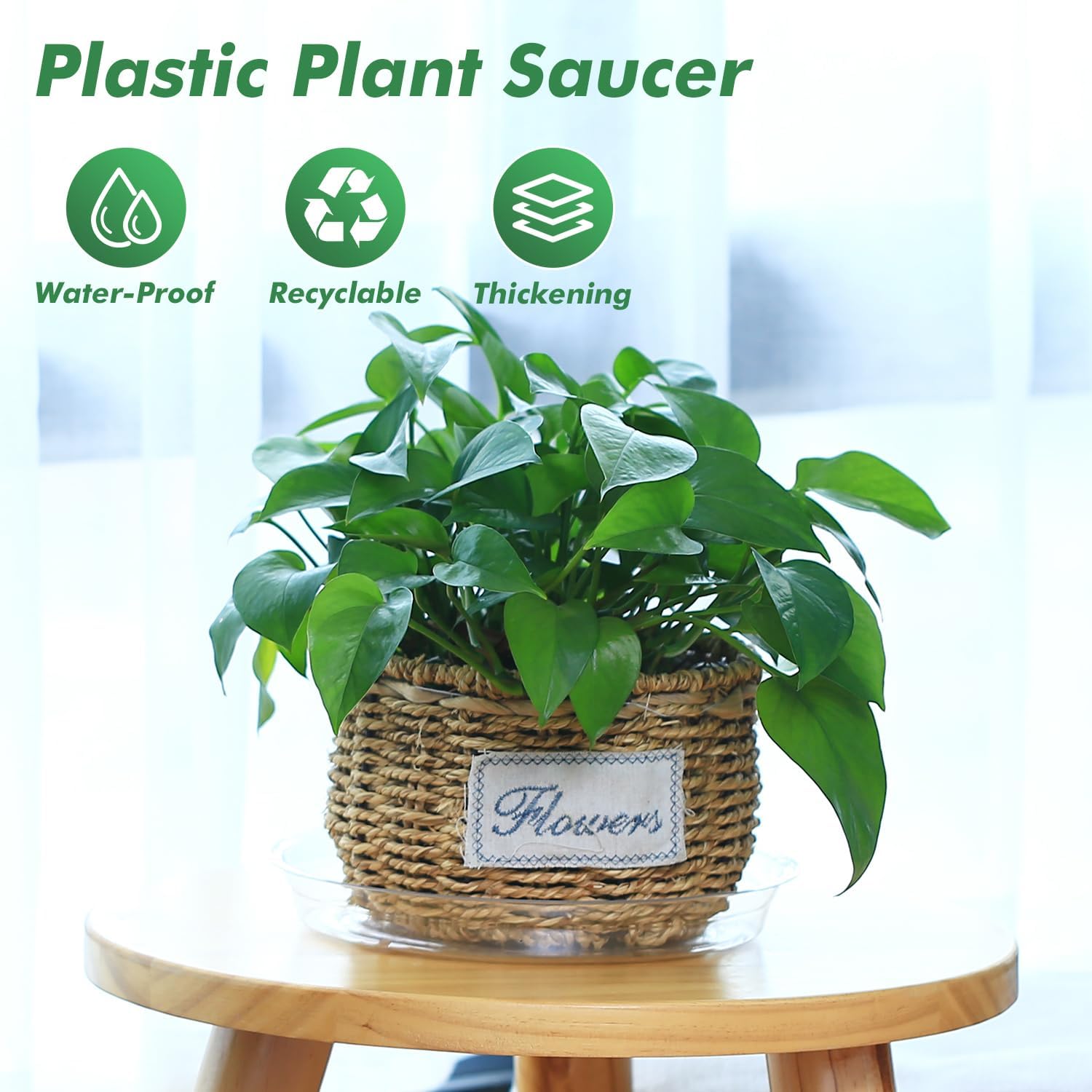100 pack clear plant saucers for indoors (4 6 inch) flower pot saucers for potted plants plate set plant trays for indoors no holes plants saucer trays for pots drip tray plastic tray for succulent - view 2