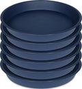 6 pack plastic plant saucer planter water drip tray, 4 5 6 7 8 9 10 11 12 inch, heavy sturdy tray for indoors outdoor plants, flower pot saucers for pots base (4", blue)