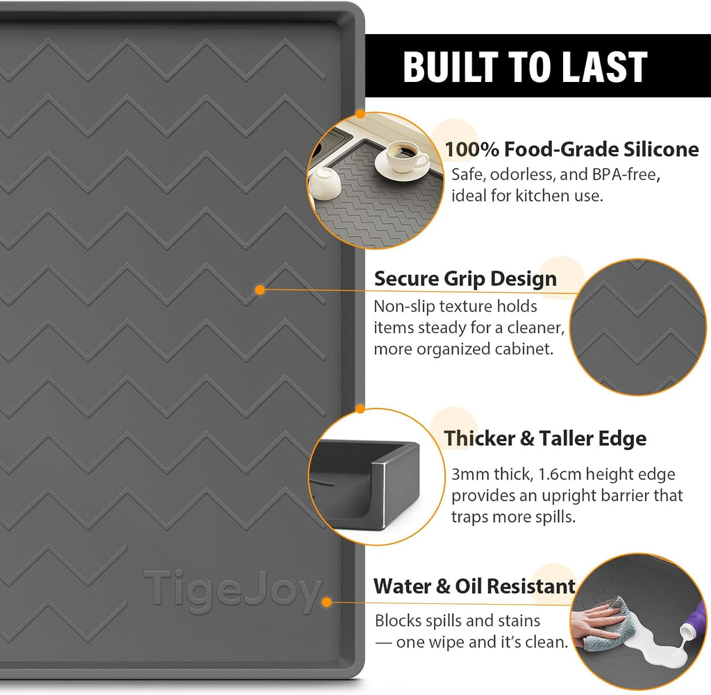 Under Sink Mats for Kitchen Waterproof 22" x 19", Cabinet Liner | Leak-Proof Silicone Mat Sink Protector, Kitchen Essentials Organizer and Storage,Boot or Shoe Tray, Pet Feeding Mat - view 3