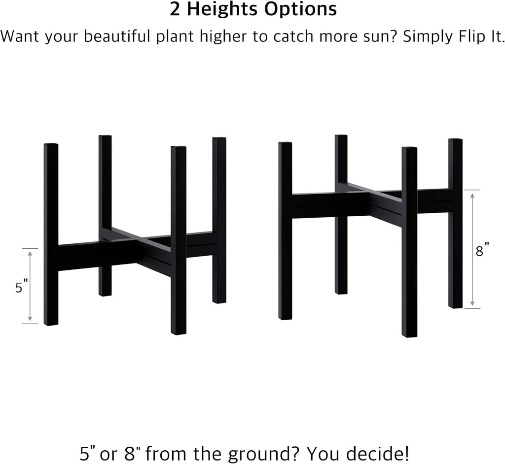 Mid Century Plant Stand Indoor Outdoor (EXCLUDING 12" Plant Pot), Hold Up to 12 Inch Planter, Metal Planter Stand, Potted Plant Holder, Black - Fits Snake Plant - Upgraded Design. - view 3