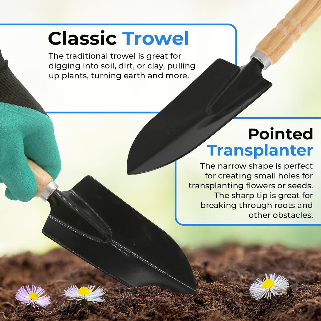 All-in-One Garden Tool Kit with Tote Bag and Claw Garden Gloves | Stainless steel hand tools, claw gloves and reinforced tote for planting, pruning, digging and garden maintenance - view 5