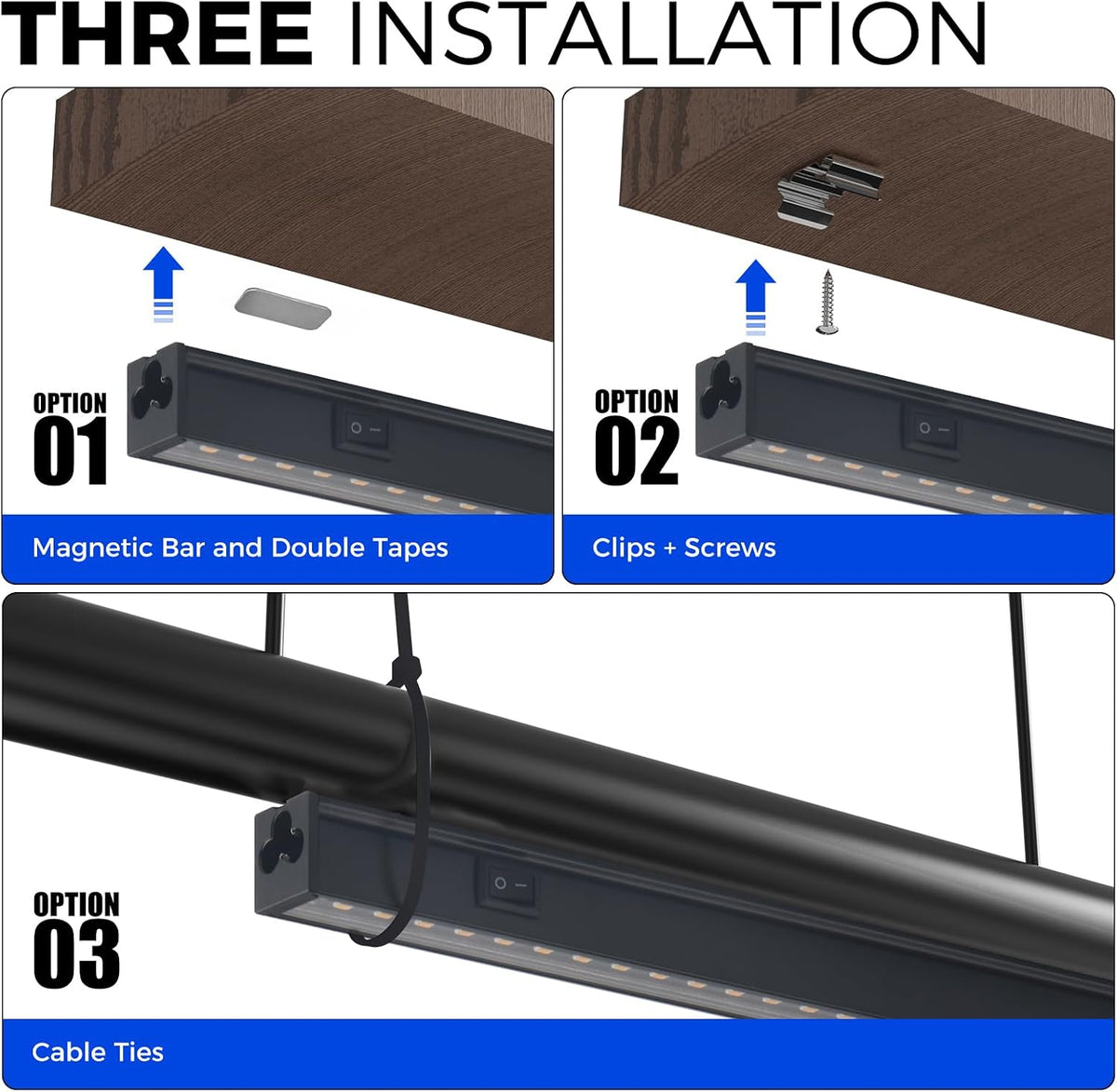 T5 LED Grow Lights, 2FT Yellow, Black Cover, Linkable, 2 Packs | Full Spectrum, Grow Light Strip for Indoor Plants, Plant Growing Lamp with Magnetic Bar, Separate Switch, 20W (2 x 10W) - view 7