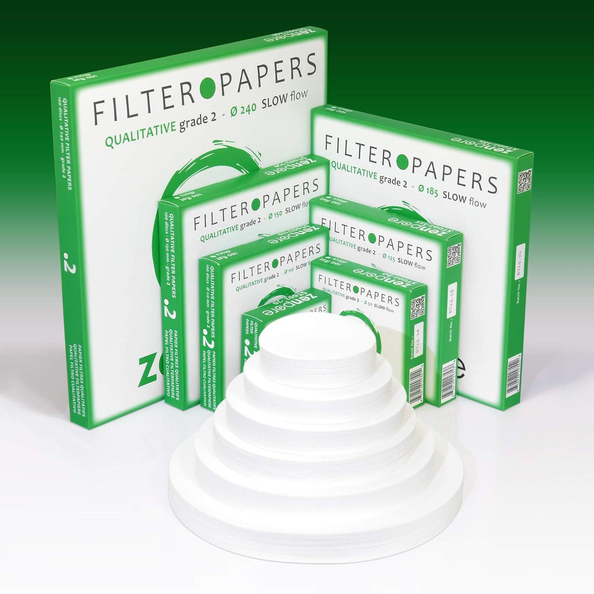 Filter paper 11cm lab qualitative filter paper for chemistry, standard qualitative grade 2-slow flow 110mm (100 discs) - view 2