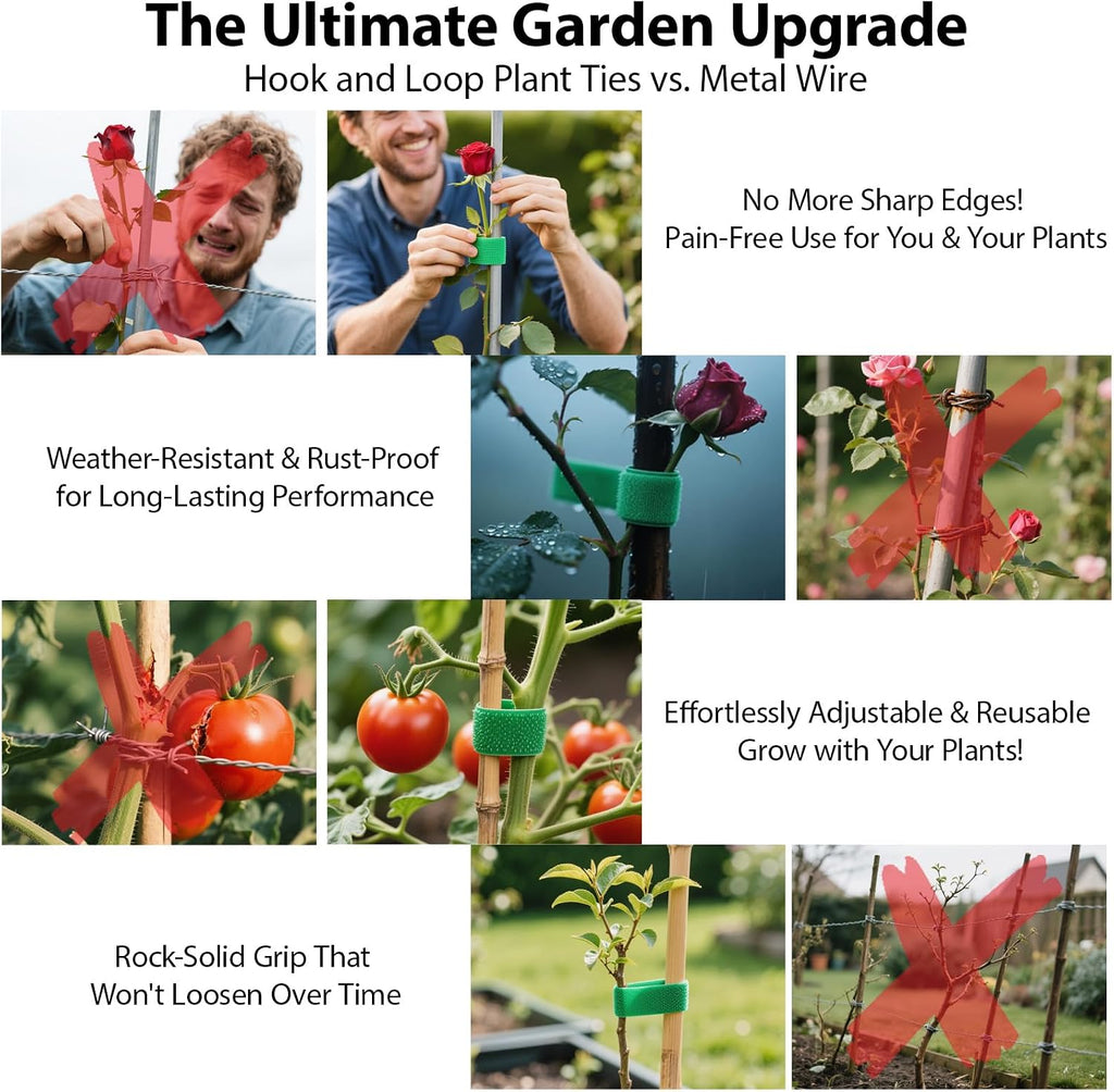 Reusable plant ties for climbing plants, plan straps, nylon plant tape strap gardening tips, tomato plant support, garden wire ties for cables (50 foot x 0.47 inch) - view 5