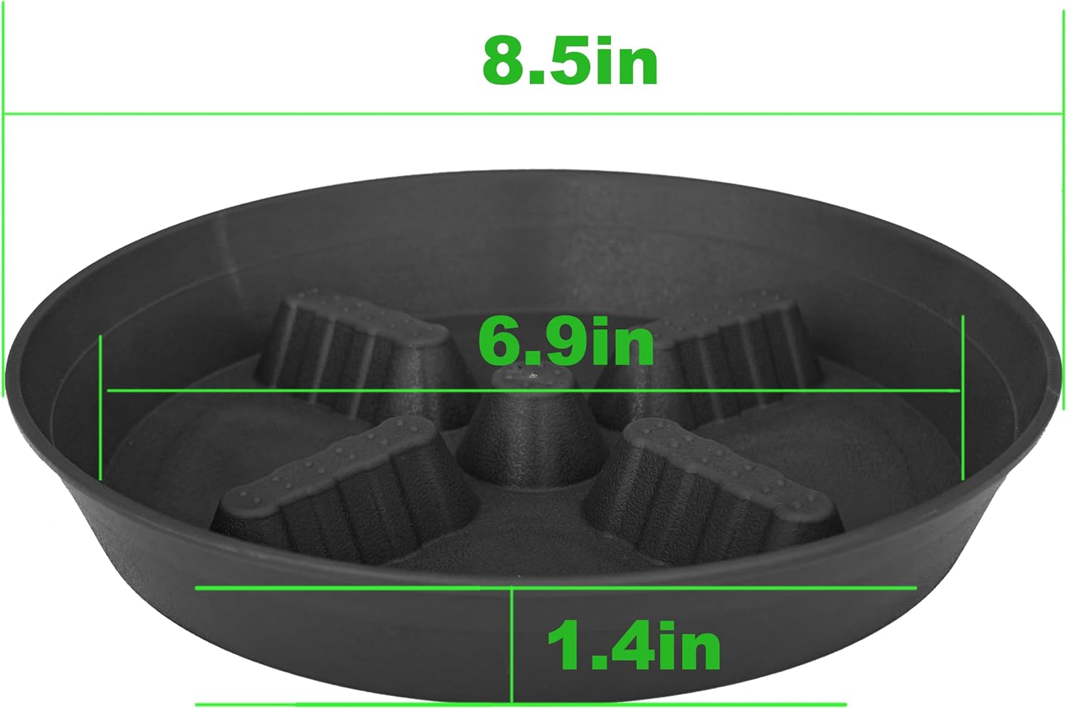 4 pack plant saucer 8 inch, 10 12 14 17 inch, plant stand plastic plant saucers for indoors outdoor, heavy duty flower planter drip trays for pots, pot saucers for plants, grow bags saucers - view 2
