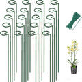 20 Pack 23.6 In Metal Plant Stakes, Plant Support Stakes with 15 Twist Tie | Adjustable Plant Supports, Flower Stakes for Indoor Outdoor Plant, Hydrangea, Tomato, Peony, Marigold, Amaryllis, Sapling