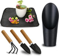 5pcs succulent tool set, mini garden tools for plant care (no flowerpot) | plant potting mat as plant accessories, succulent gardening hand tools kit for seedling soil, gifts for woman's gardening work