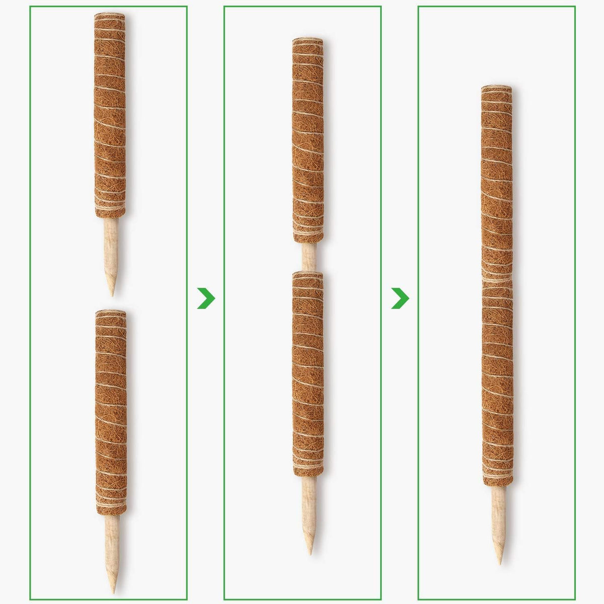 Moss Pole, 27 Inch Moss Poles - 2Pcs 17 Inch Plant Stakes Moss Sticks for Monstera Indoor Creepers Plant Support Extension Climbing Plants - view 3