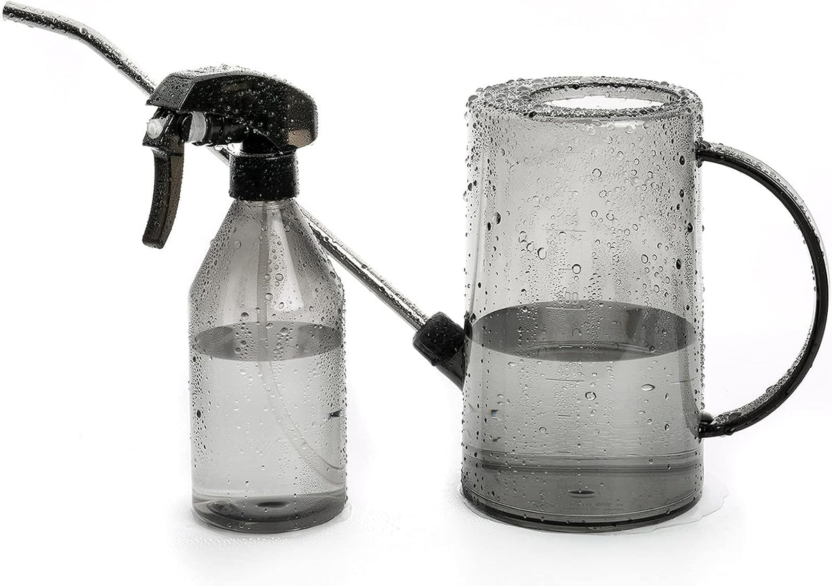 Small watering can, plant water can for indoor plants, plant waterer 1liter | long spout, for gardening, flowers, bonsai, house plants, with plant mister spray bottle