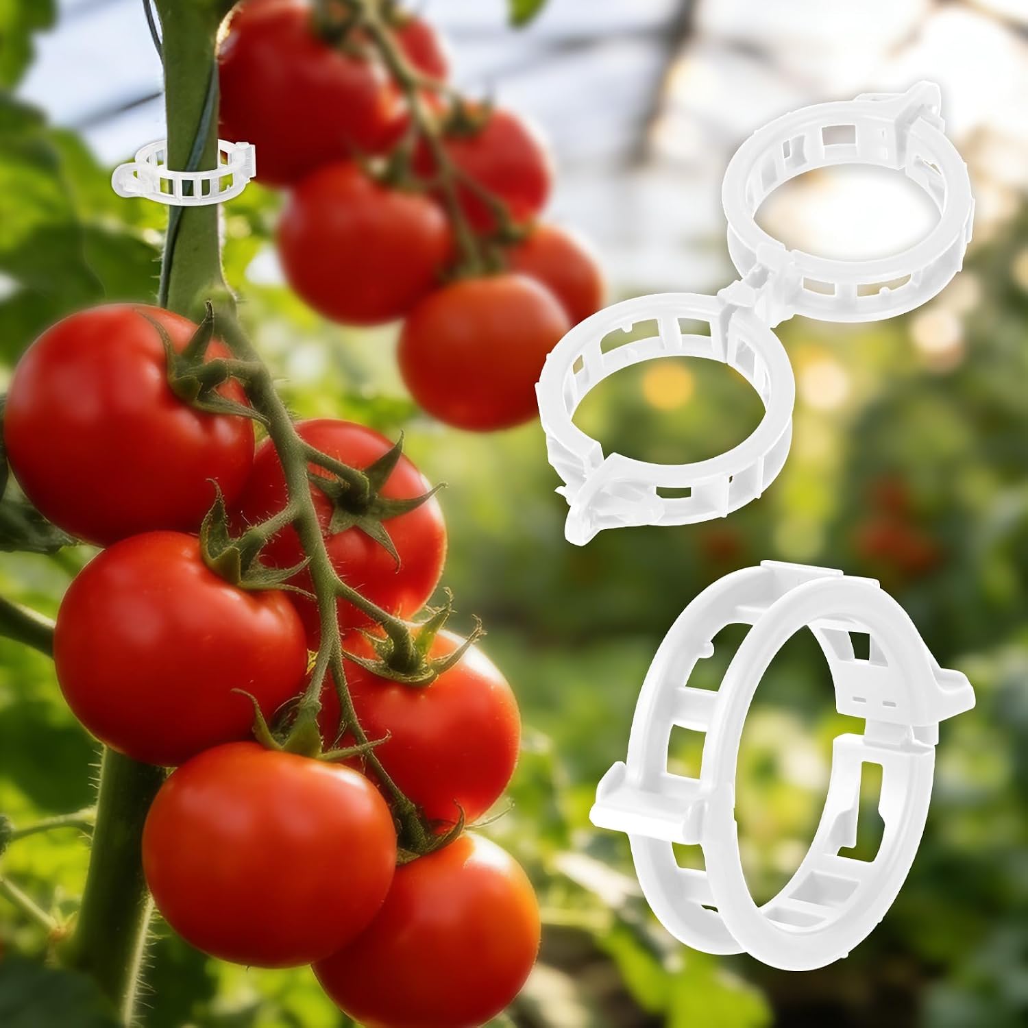 300Pcs Thickened Tomato Clips, Plant Support Clips Plastic Trellis Clips | Plant Clips for Grape Vine, Tomato Vine, Vegetable Plants, to Grow Upright Makes Plants Healthier, White