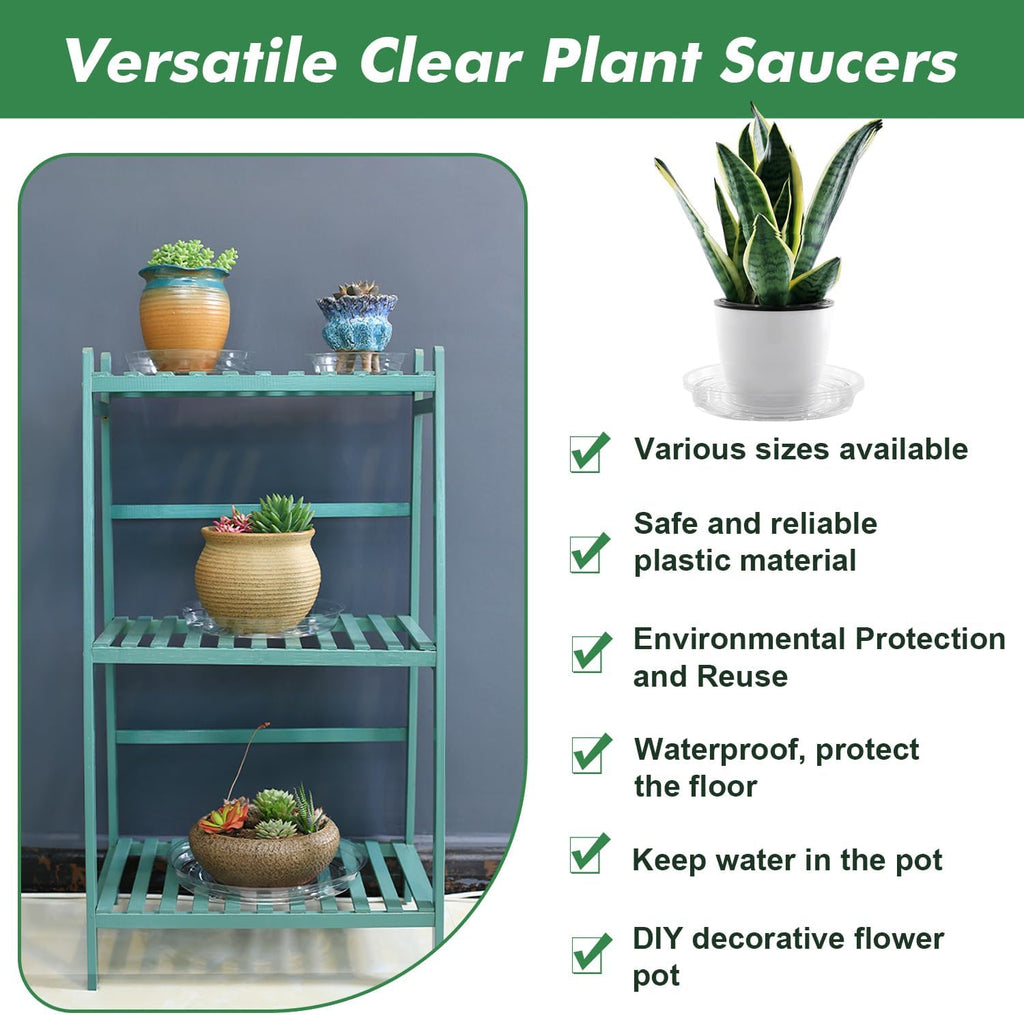 100 pack clear plant saucers for indoors (4 6 inch) flower pot saucers for potted plants plate set plant trays for indoors no holes plants saucer trays for pots drip tray plastic tray for succulent - view 6