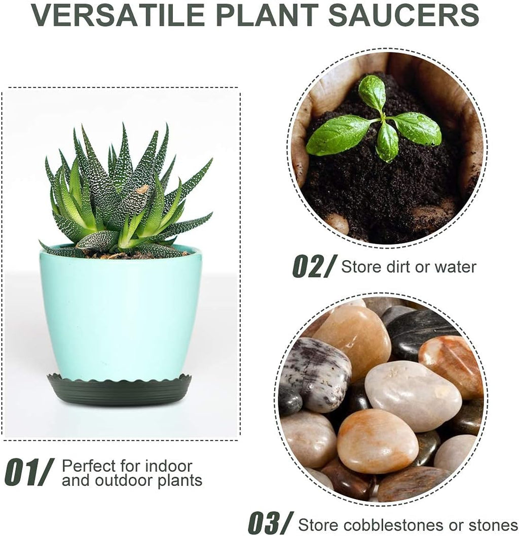 12pcs plant saucer, 6 8 10 inch durable plastic plant tray, black round plant pot saucers, drip tray for indoor and outdoor garden - view 3