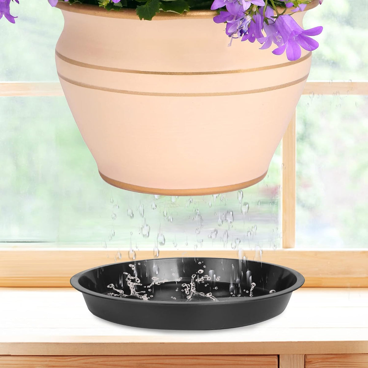 6 8 10 inch plant saucer 12 pack round plant tray plastic plant drip trays | for indoor outdoor garden plants, collects flower pot drainage and excess water - view 6