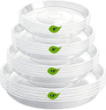 20 Pack Plant Saucer Tray (6 8 10 12 inch), Plant Saucers for Indoors Outdoor, Plastic Heavy Duty Drainage Drip Water Trays for Planter Pots Flower, Clear Pot Saucers Trays for Plants