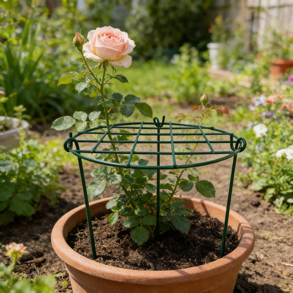 10 Pack 16 x 24 inch Green Peony Cages Grow Through Plant Support Stakes Flower Support Hoops Heavy Plants Brace Rings - view 4