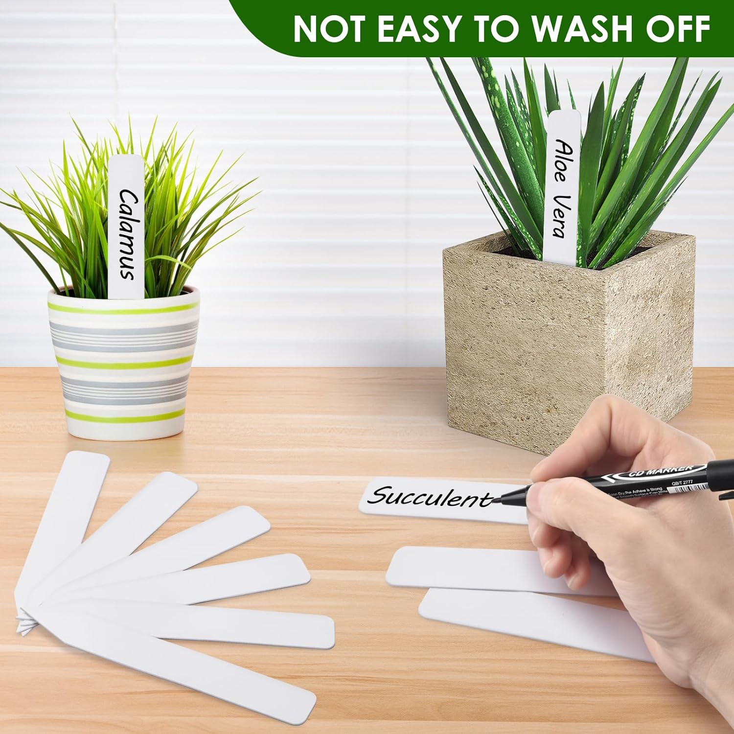 Plant Labels, Outdoor Waterproof Garden Markers, Plastic Nursery Seed Plant Tags with Bonus a Permanent Marking Pen, Gardening Gifts for Women Men 120PCS - view 3