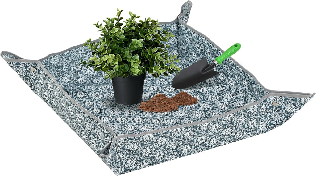 Heavy-Duty Waterproof – Indoor Plant Transplanting & Mess Control Mat, Thick Succulent Potting Tray for Soil Change, Spill-Proof Gardening & Pet Grooming Mat (S - 26.8"X26.8") - view 7