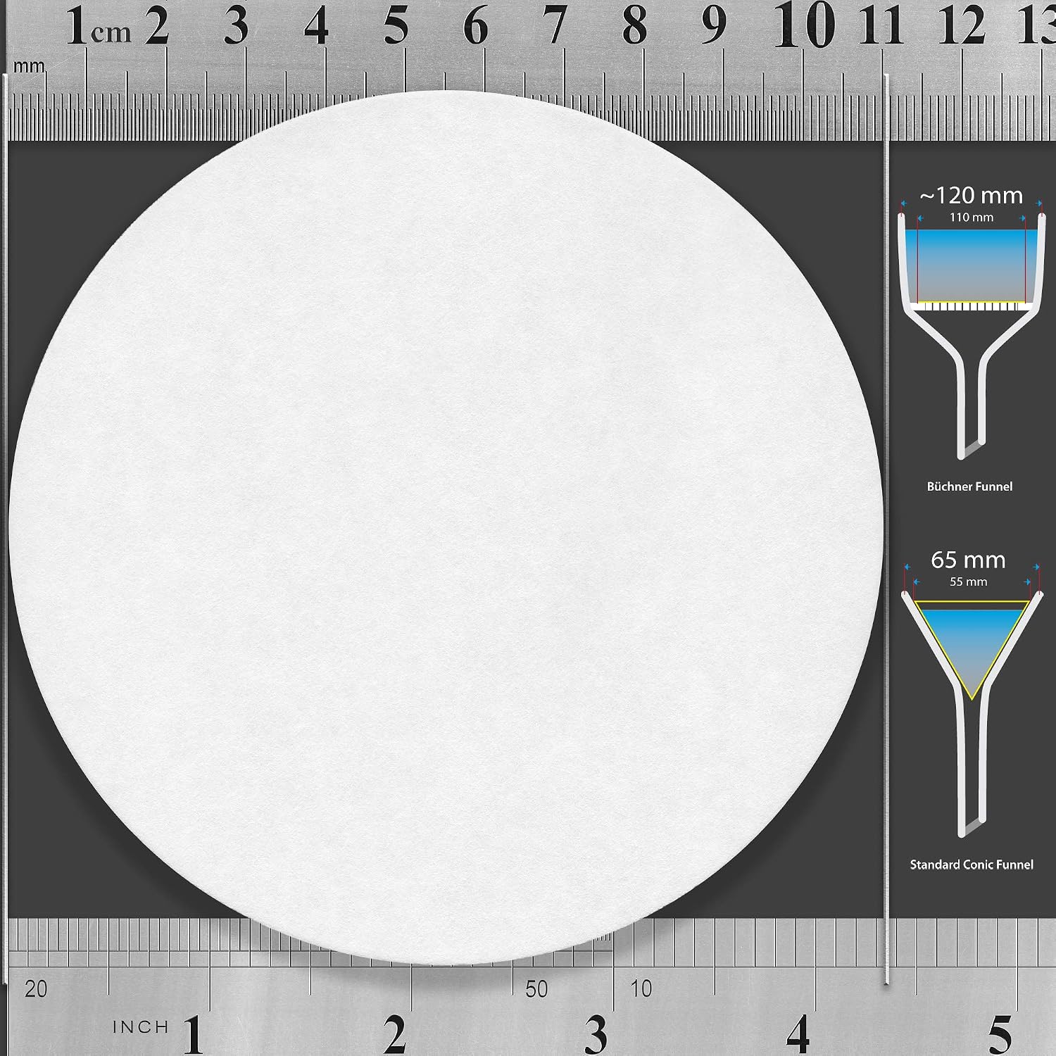 Filter paper 11cm lab qualitative filter paper for chemistry, standard qualitative grade 2-slow flow 110mm (100 discs) - view 3