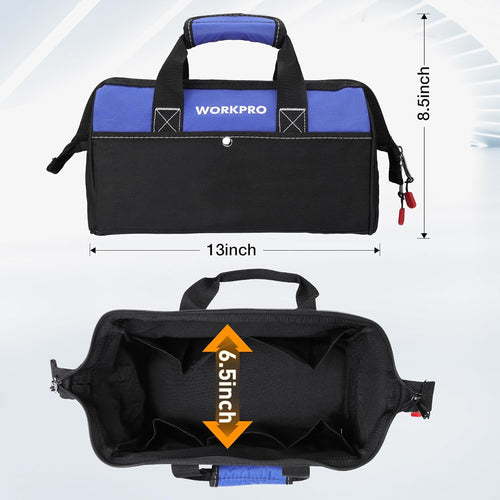 13-inch Tool Bag, Wide Mouth Tool Tote Bag with Inside Pockets for Tool Storage - view 2