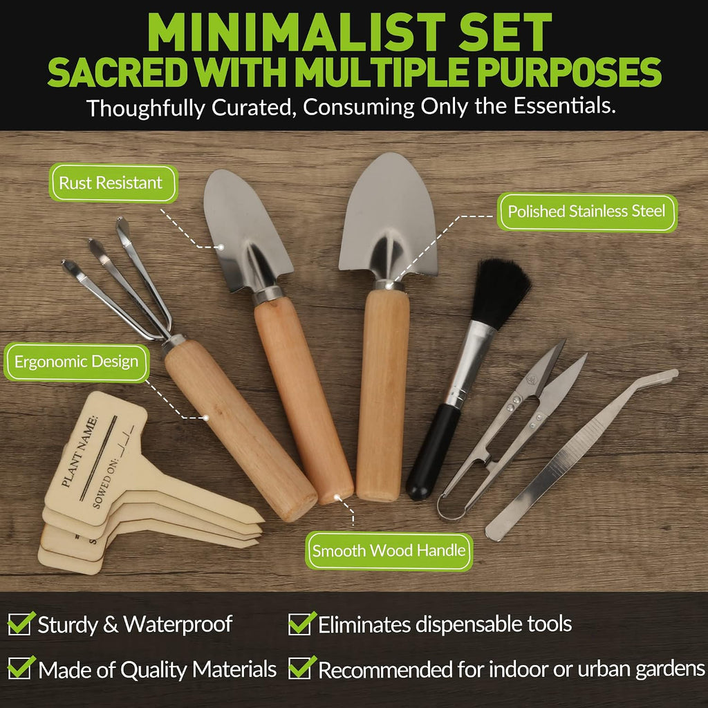 Indoor Garden Tools for Gardening - 12-Piece Small Garden Tools Set - Indoor Gardening Gifts for Women - Mini Hand Tools House Plant Tool - view 5