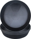 Plant Saucers 10 12 14 16 18 20 25 Inch, 4 Pack of Plastic Plant saucers for Pots，Extra-Deep Plant Water Dray Tray, Bird Bath Bowl, Heavy Plant Trays Indoors and Outdoor No Holes (12 Inch, Black)