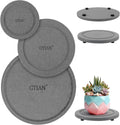3-Pack Diatomaceous Earth Instant Drying Plant Saucers with Rubber Feet | 4/6/8 Inch, Indoor Pot Trays for Drip & Drainage, Decorative Plant Drainage Tray for Flower and Plant Pot