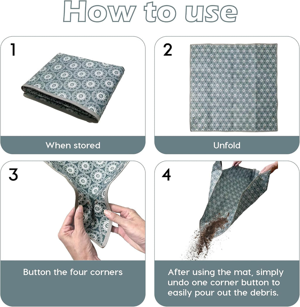 Heavy-Duty Waterproof – Indoor Plant Transplanting & Mess Control Mat, Thick Succulent Potting Tray for Soil Change, Spill-Proof Gardening & Pet Grooming Mat (S - 26.8"X26.8") - view 6