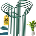 10 Pack Garden Plant Support Stakes,10" Widex16 High Heavy Duty Interlinked Half Round Peony Support Ring Cage for Indoor Outdoor Plants,Plant Supports for Peony,Tomato,Hydrangea,Rose
