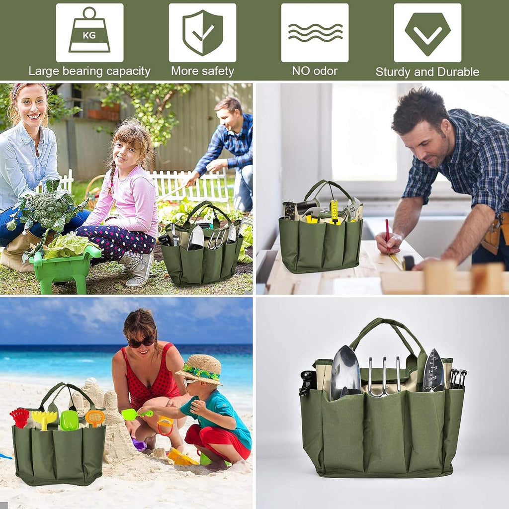 Garden Tool Bag, Garden Tote Bag With 8 Pockets, Canvas Garden Tool Storage Bags, Heavy-duty Large Organizer Bag for Garden Tool Kit, Gardening bag for women Men Indoor and Outdoor Gardening - view 7