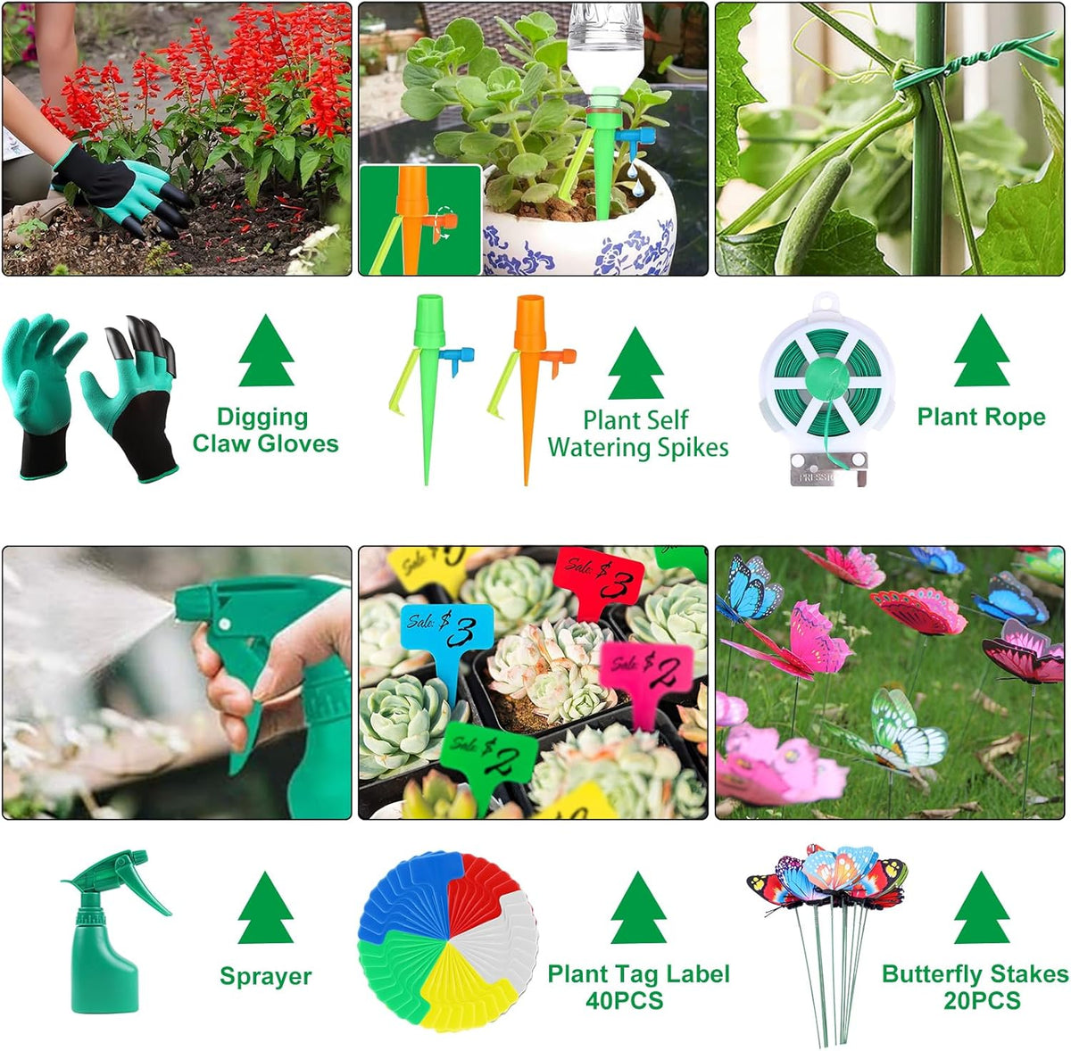 84 PCS Garden Tools Set,10pcs Succulent Tools Set Included 6pcs Large Heavy Duty Aluminum Gardening Hand Tools 12.5IN with Garden Tool Bag,Gloves Sprayer etc.Gardening Gifts for Men Women Garden Gifts - view 6
