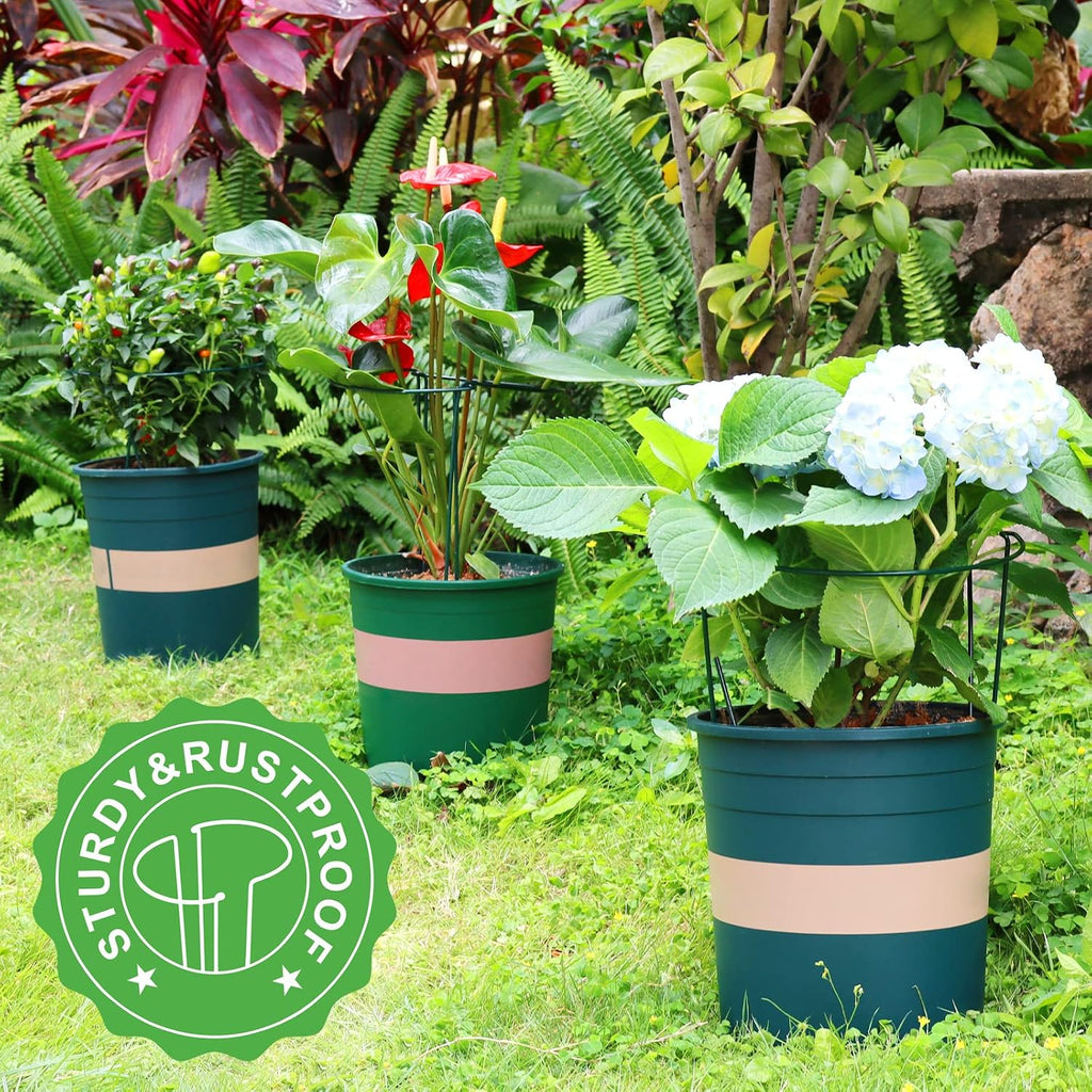 Plant Support Plant Stakes, 6pcs Peony Cages and Supports, Metal Garden Stakes Plant Supports, Plant Support Stakes, for Peony, Tomato, Hydrangea, Indoor Outdoor Plants, 10" W x 15.8" H - view 6