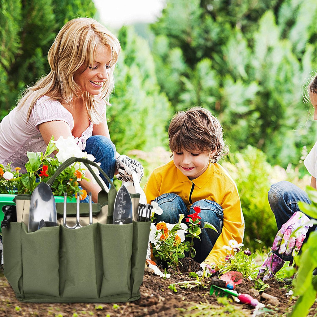 Garden Tool Bag, Garden Tote Bag With 8 Pockets, Canvas Garden Tool Storage Bags, Heavy-duty Large Organizer Bag for Garden Tool Kit, Gardening bag for women Men Indoor and Outdoor Gardening - view 8