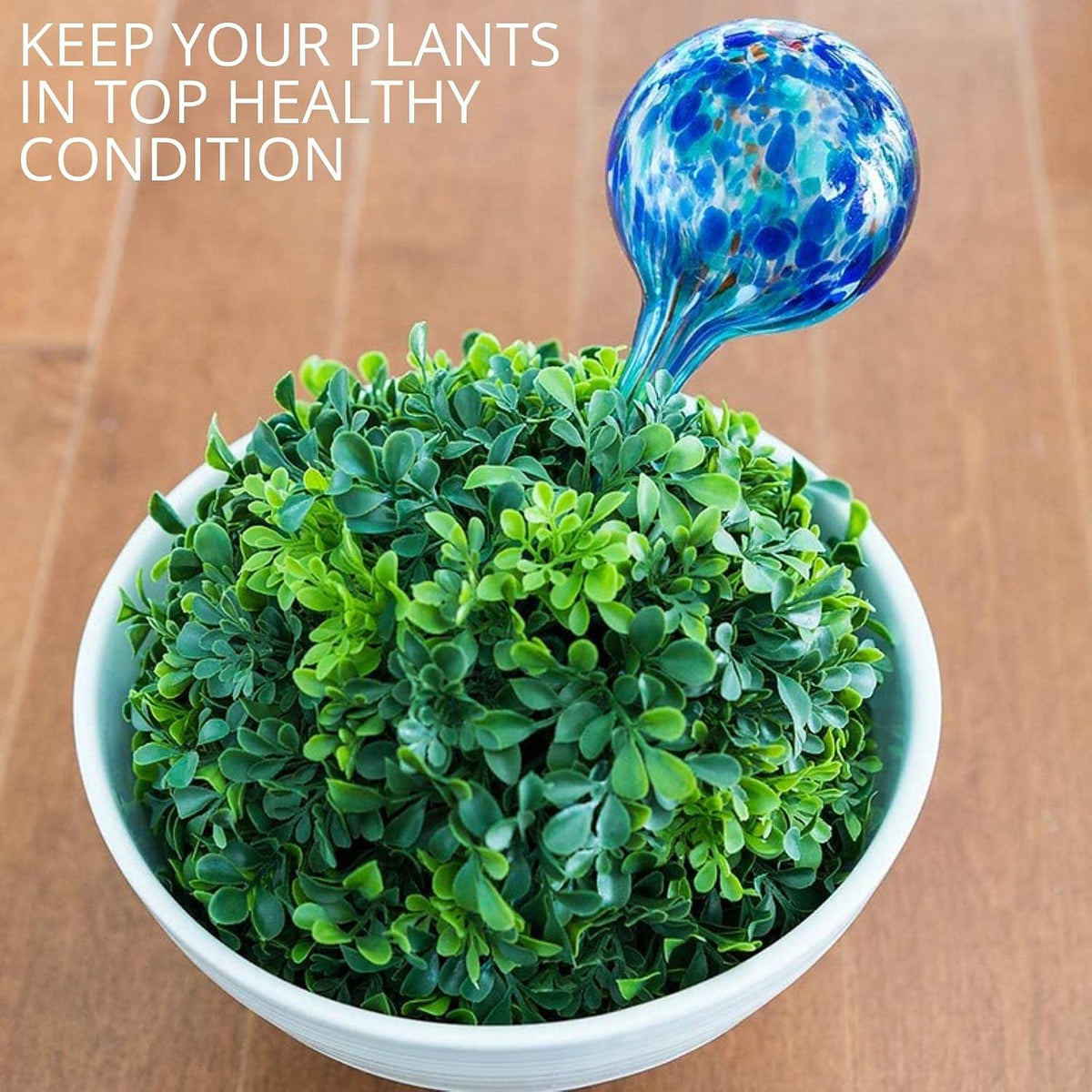 2 large 3 small glass plant watering globes - plant watering devices - plant watering bulbs - self watering spikes - self watering planter insert - free moisture meter - view 5