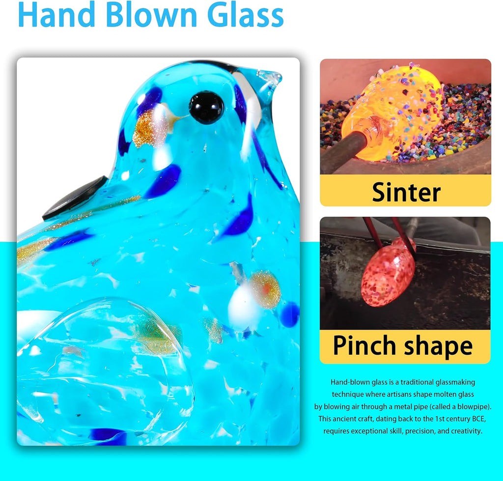 Glass bird shaped plant watering ball glass automatic watering ball flower pot insertion spike drip irrigation device watering ball irrigation system plant enthusiast gift (light blue) - view 7