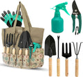 All-in-One Garden Tool Kit with Tote Bag and Claw Garden Gloves | Stainless steel hand tools, claw gloves and reinforced tote for planting, pruning, digging and garden maintenance