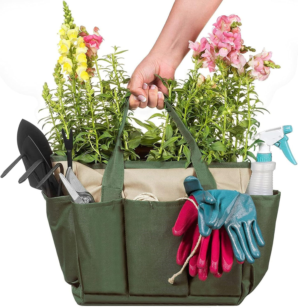 Garden Tool Bag, Garden Tote Bag With 8 Pockets, Canvas Garden Tool Storage Bags, Heavy-duty Large Organizer Bag for Garden Tool Kit, Gardening bag for women Men Indoor and Outdoor Gardening - view 3