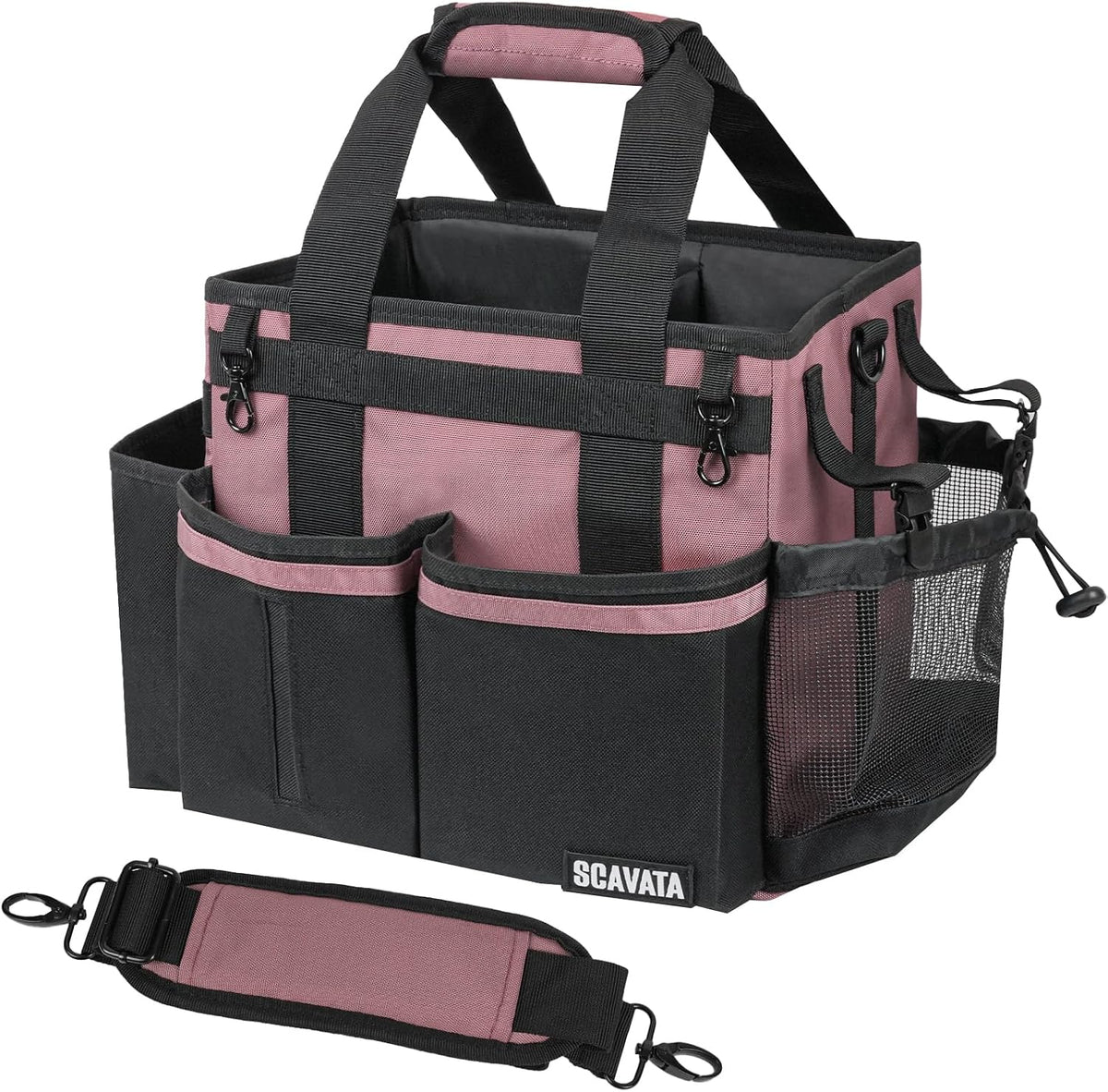 Compact Wearable Cleaning Caddy with Handle & Shoulder Straps | Small Cleaning Supplies Organizer, Under Sink & Car Cleaning Tools Storage Bag for Housekeepers Cleaners, Black - view 3