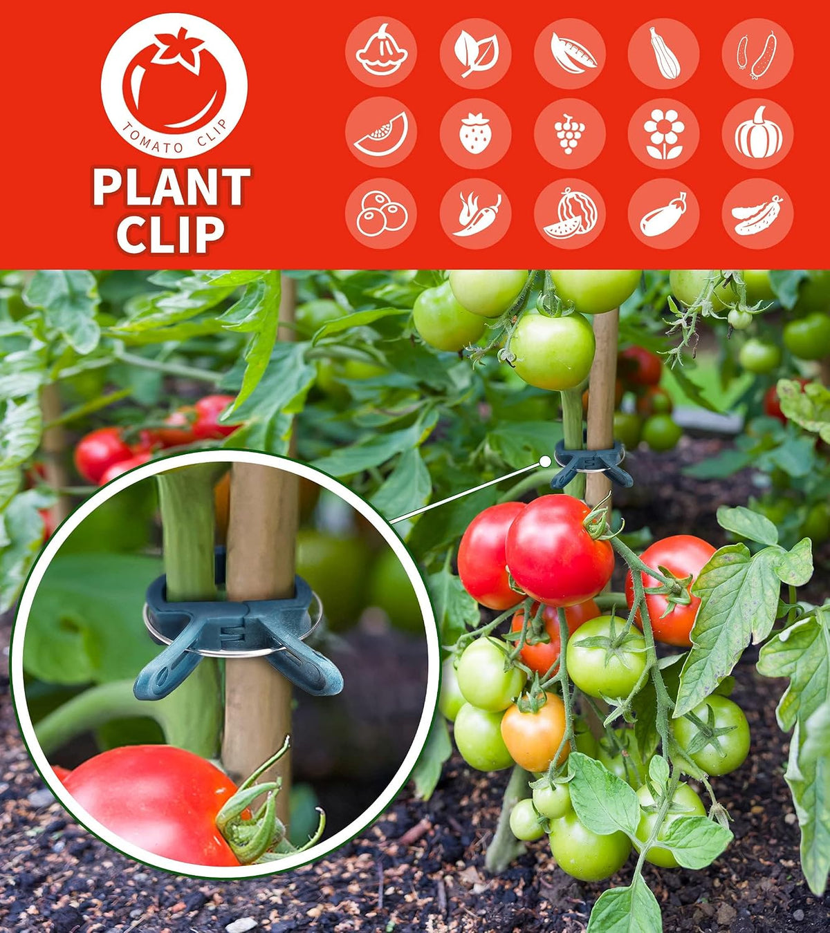 80 PCS Plant Clips Garden Clips for Tomato Cage, Tomatoes Clips Plant Support Clips for Bamboo Stakes, Climbing Plants, Vines, Gentle Plant & Flower Trellis Clips for Plant Stalks, Stems - view 4