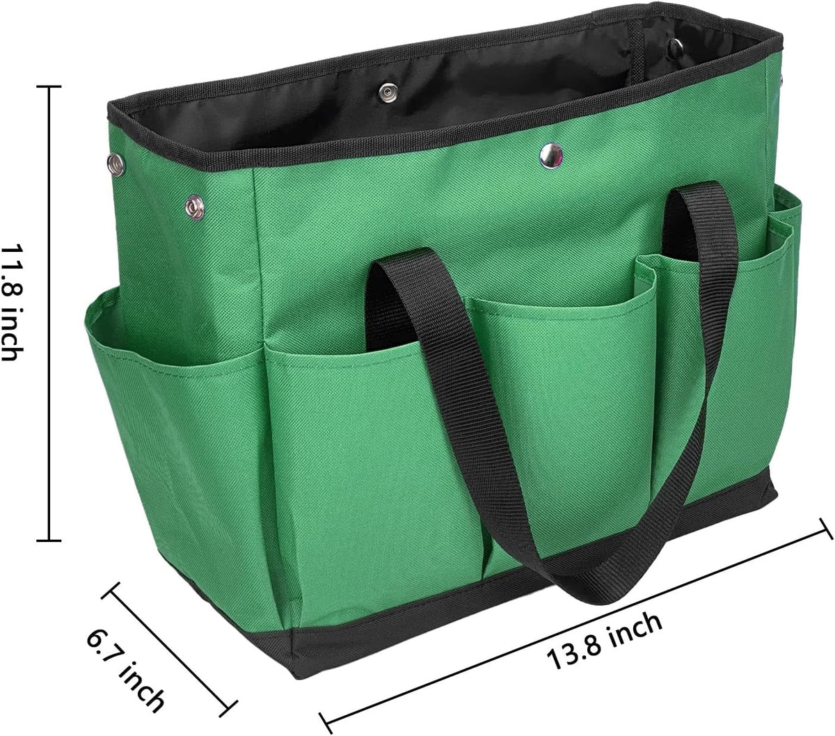 Tool Bag Garden Tote Large Organizer Bag Carrier Gardening Storage Tote with Interior Exterior Side Pockets Handles Strap for Garden Plant Tool Set Store Content Bag - view 2